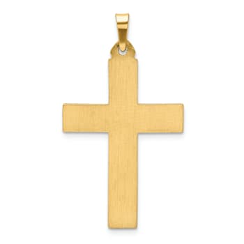 14K Yellow Gold Polished Latin Cross Pendant