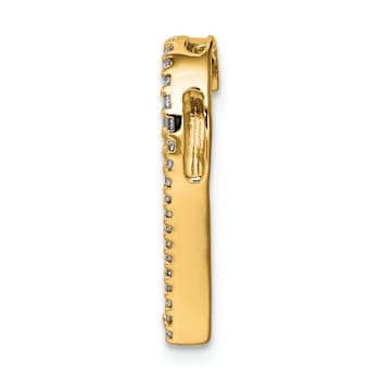 14k Yellow Gold Diamond Heart Chain Slide Pendant