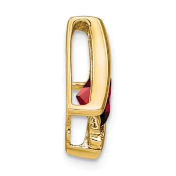 10k Yellow Gold 1.25 cttw Garnet and Accent Diamond Pendant