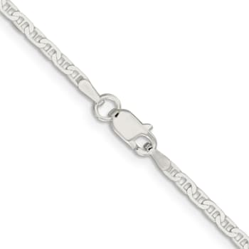Sterling Silver 2.1mm Flat Anchor Chain Necklace