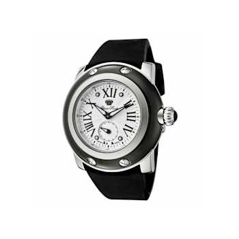 GlamRock Miami Black Unisex Silicone White Dial Stainless Steel Watch