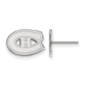 Rhodium Over Sterling Silver NHL Montreal Canadiens LogoArt Extra Small
Post Earrings