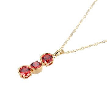 Red Cubic Zirconia 18k Yellow Gold Over Sterling Silver January
Birthstone Pendant 7.32ctw