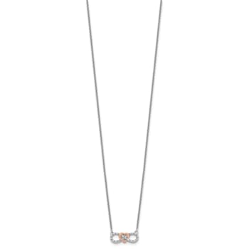 14K Two-Tone Lab Grown Diamond Heart Infinity Necklace