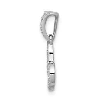 Rhodium Over 14K White Gold Diamond Capricorn Zodiac Pendant
