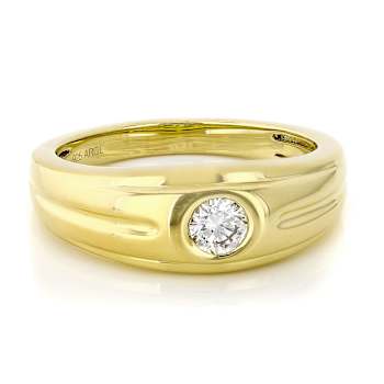 Timeless Lab-Grown Diamond Men's Solitaire Ring In 14K Gold Over
Sterling Silver
