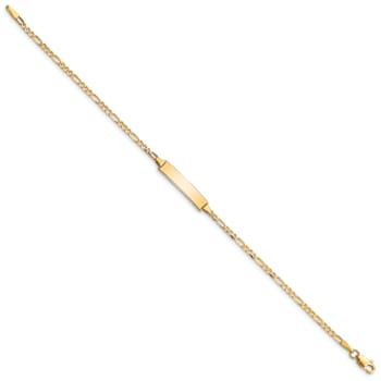 10k Yellow Gold Figaro Link ID Bracelet