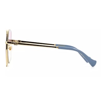 Gucci Gold Tone and Peacock Blue Frame / Violet Lens Sunglasses