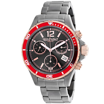 Oceanaut Men's Baltica Special Edition Black Dial, Red Bezel, Gunmetal
Stainless Steel Watch