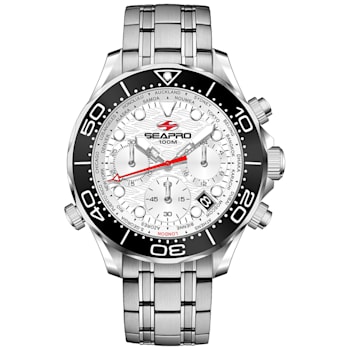 Seapro Men's Mondial Timer White Dial, Stainless Steel Watch