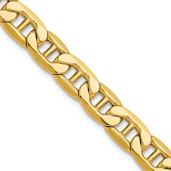 14k Yellow Gold 7mm Mariner Link 20 Inch Chain