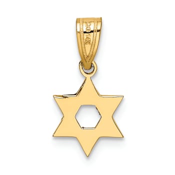 14k Yellow Gold Star of David Pendant