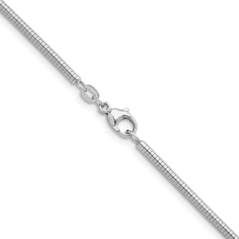 Rhodium Over Sterling Silver 2.4mm Snake 18 Inch Chain