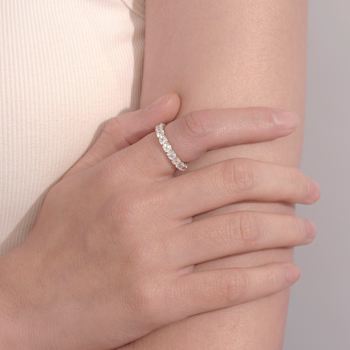 White Cubic Zirconia Platinum Over Sterling Silver Asscher Cut Ring 4.75ctw