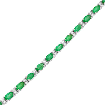 5.50ctw Emerald and Diamond Bracelet in 14k White Gold