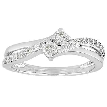 Lab Grown Diamond Crossover In Sterling Silver