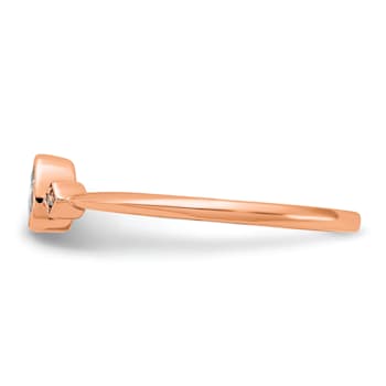 14K Rose Gold Petite Pear Diamond Ring 0.13ctw