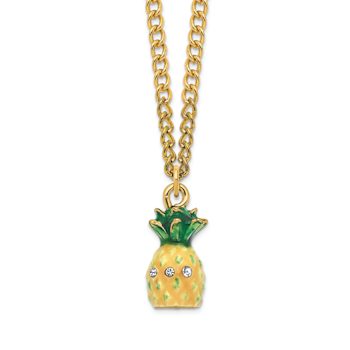 GOOD VIBES Golden Pineapple Trinket Box
