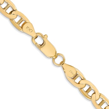 14k Yellow Gold 6.25mm Concave Mariner Chain 20 inch