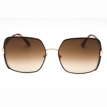 Tom Ford Shiny Dark Brown Square Frame / Gradient Brown Lenses Sunglasses