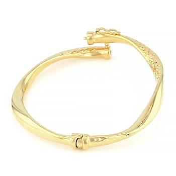 Polished Diamond-Cut Twist Bangle In 10K Gold