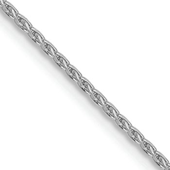 Rhodium Over 14k White Gold 1mm Solid Diamond-Cut Parisian Wheat 30 Inch Chain