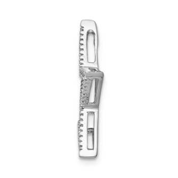 Rhodium Over 14k White Gold Large Diamond Star Chain Slide Pendant