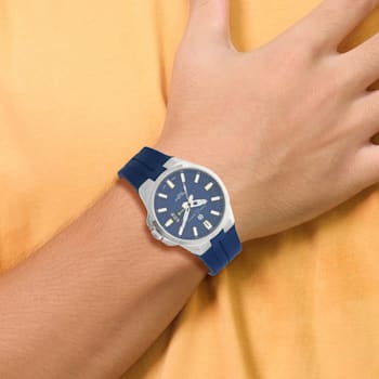 Charles Hubert Stainless Steel Blue Dial Watch