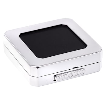 Gemstone Display Box Polished Silver Finish 55 X 55 X 17mm With
Reversible Black And White Cushion
