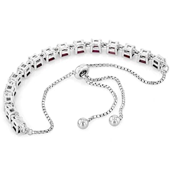 Rhodolite Bolo Bracelet In Sterling Silver 4.20ctw