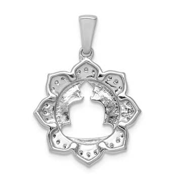 Rhodium Over 14k White Gold Diamond Buddha Pendant