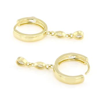 Marquise And Pear CZ Drop Earrings In 18K Gold Over Sterling Silver