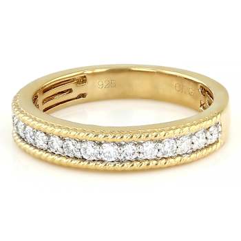 Lab-Grown Diamond Band Ring In 14K Gold Over Sterling Silver 0.33ctw