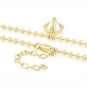 Large Round Moissanite Solitaire Pendant Necklace In 14K Gold Over
Sterling Silver