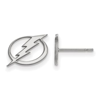 Rhodium Over Sterling Silver NHL Tampa Bay Lightning LogoArt Extra Small
Post Earrings