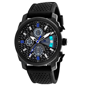 Oceanaut Men's Kryptonite Black/Gray Dial with Blue Accents, Black
Rubber Strap Watch