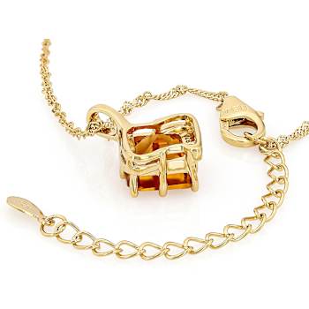 Citrine Square Solitaire Pendant Necklace In 18K Gold Over Sterling
Silver 2.80ct