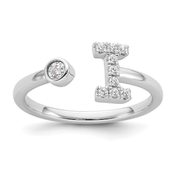 Rhodium Over 14K White Gold Lab Grown Diamond VS/SI GH, Initial I
Adjustable Ring