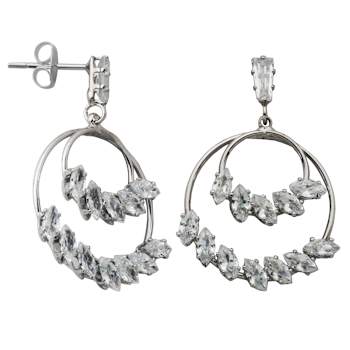 White Cubic Zirconia Rhodium Over Brass Earrings 5.58ctw