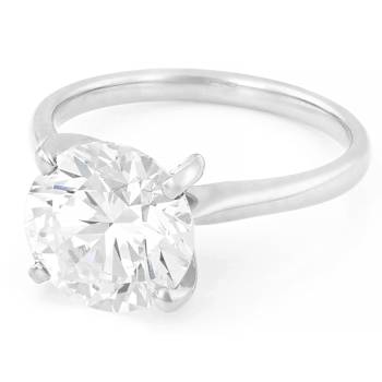 Lab-Grown Diamond Solitaire Ring In 14K White Gold 4.00ct