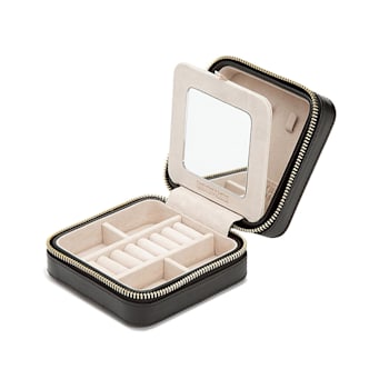 Caroline Zip Jewelry Case Black By Wolf