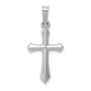 Rhodium Over 14k White Gold Polished Cross Pendant