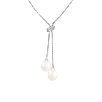 7-8mm White Cultured Freshwater Pearl Sterling Silver Necklace