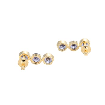 Blue Cubic Zirconia 18k Yellow Gold Over Silver December Birthstone
Earrings 8.21ctw