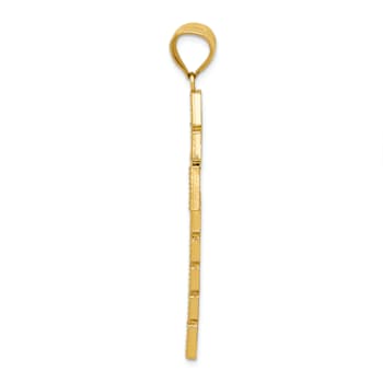 14k Two-tone Gold Textured Latin Cross Pendant