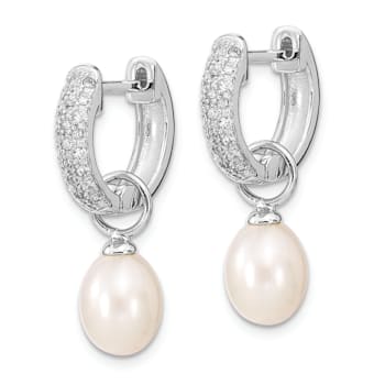 Rhodium Over Sterling Silver 7-8mm White/Black FWC Pearl Cubic Zirconia
Changeable Earring