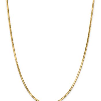 14k Yellow Gold 2.3mm Solid Franco 18 Inch Chain