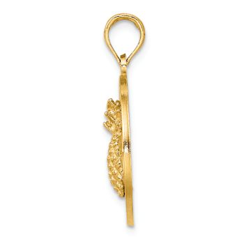 14k Yellow Gold Textured CHARLESTON Pineapple Charm