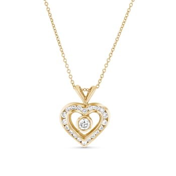 0.60ctw Diamond Heart Pendant with chain in 14k Yellow Gold