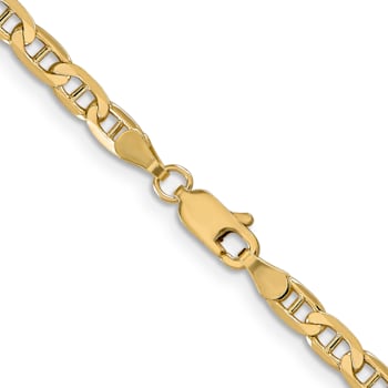 14k Yellow Gold 3.75mm Concave Mariner Chain 22 inch